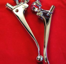 Handlebar levers 7/8" ball ends, sliding adjusters. Made to drawing, Pair