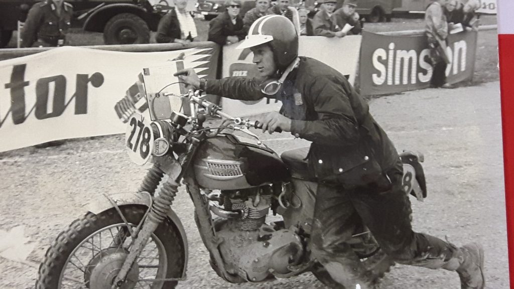 Steve McQueen with Triumph bike